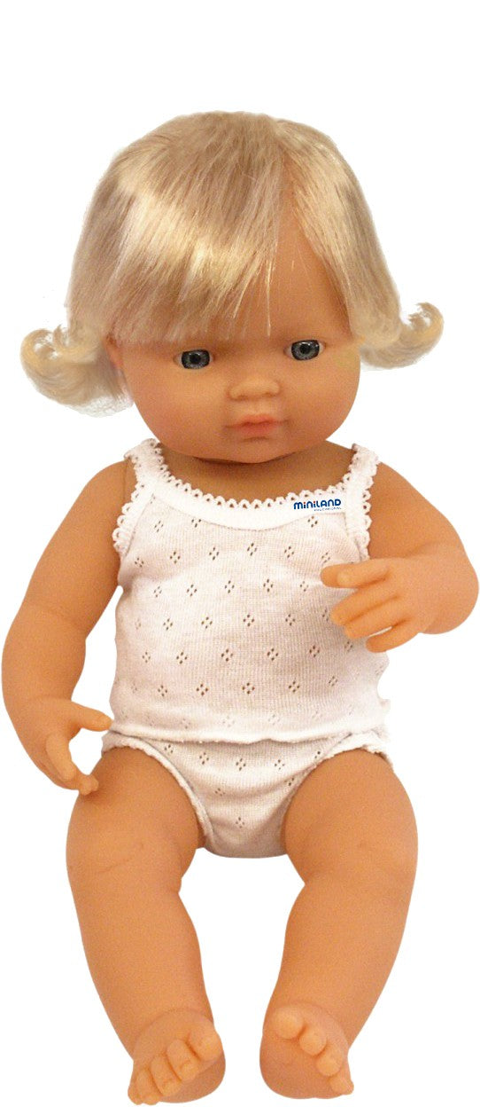 Miniland Baby Doll Europea Bambina 38 cm