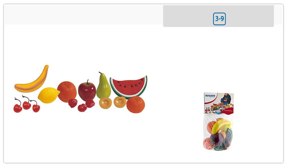 Set frutta in plastica Miniland 15 pz