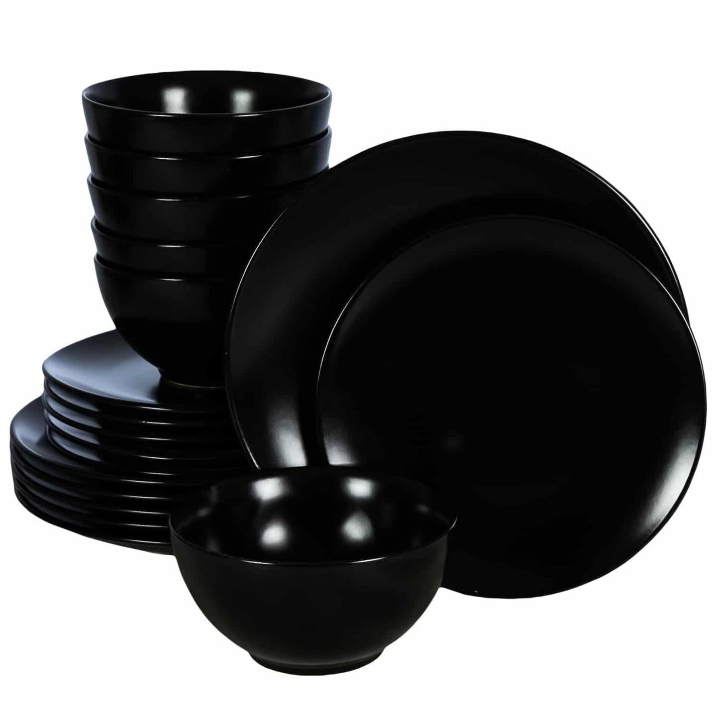 Plate set 18 pieces, for 6 people, Abyss, Cesiro, Black Abis Mat