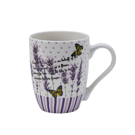 Cana 270 ml Alb decor lavanda