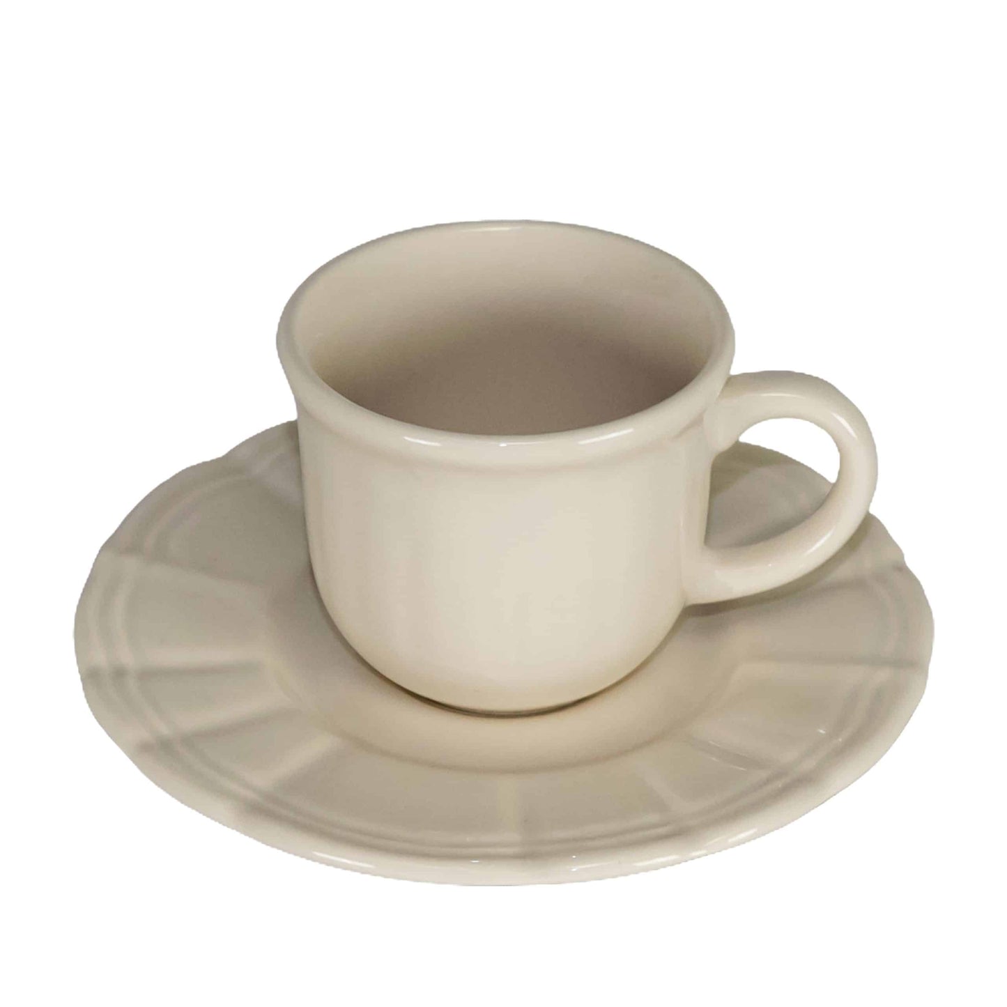 Juego de taza y plato 70 ml, Crema ligera