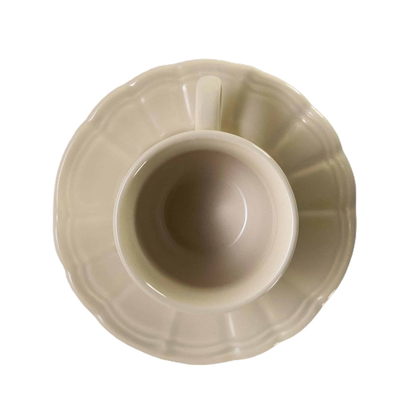 Juego de taza y plato 70 ml, Crema ligera