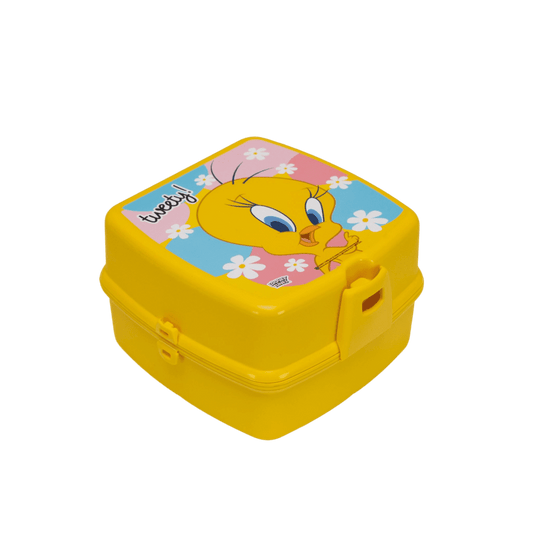 Cutie alimentara copii Galben, , 3 compartimente, cu Tweety