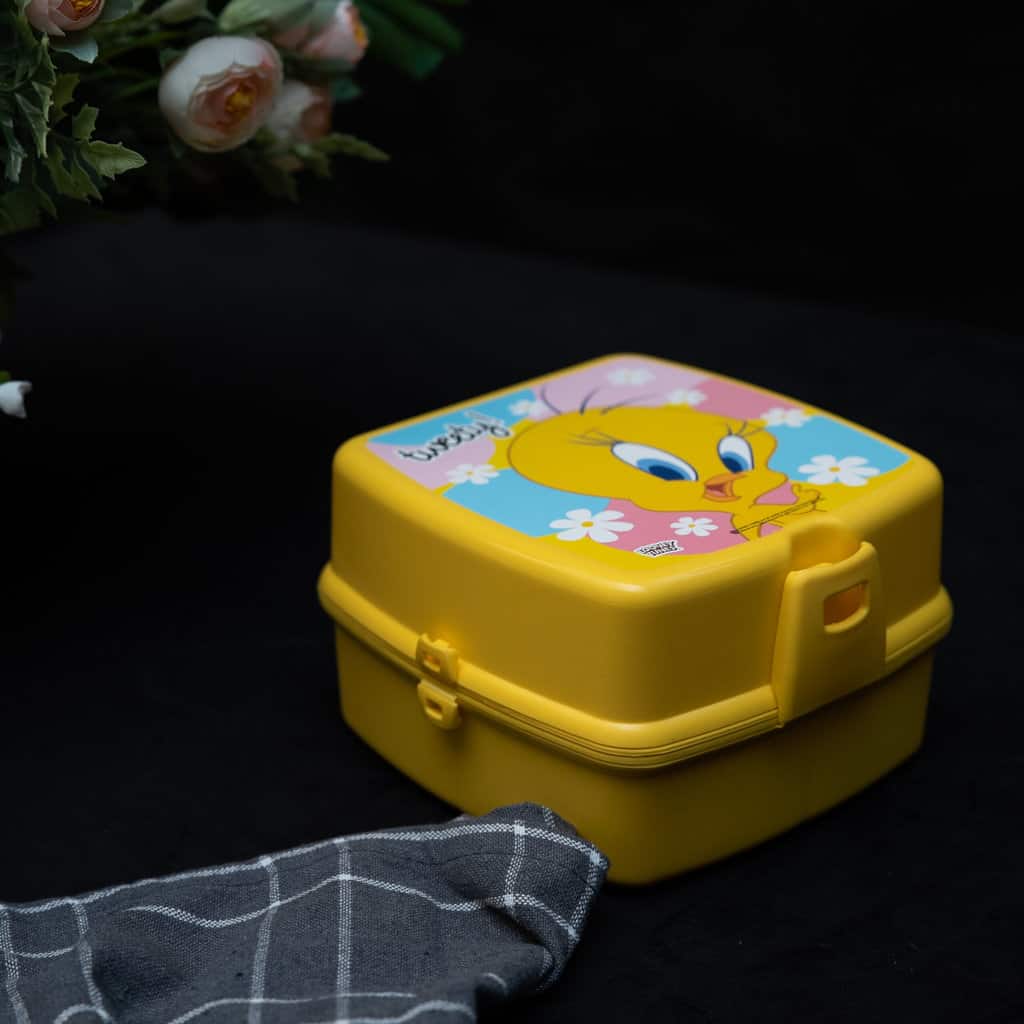 Cutie alimentara copii Galben, , 3 compartimente, cu Tweety