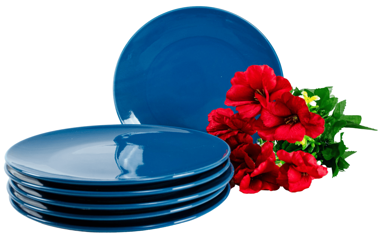 Set mit 6 flachen Tellern Blue Mat 24 cm