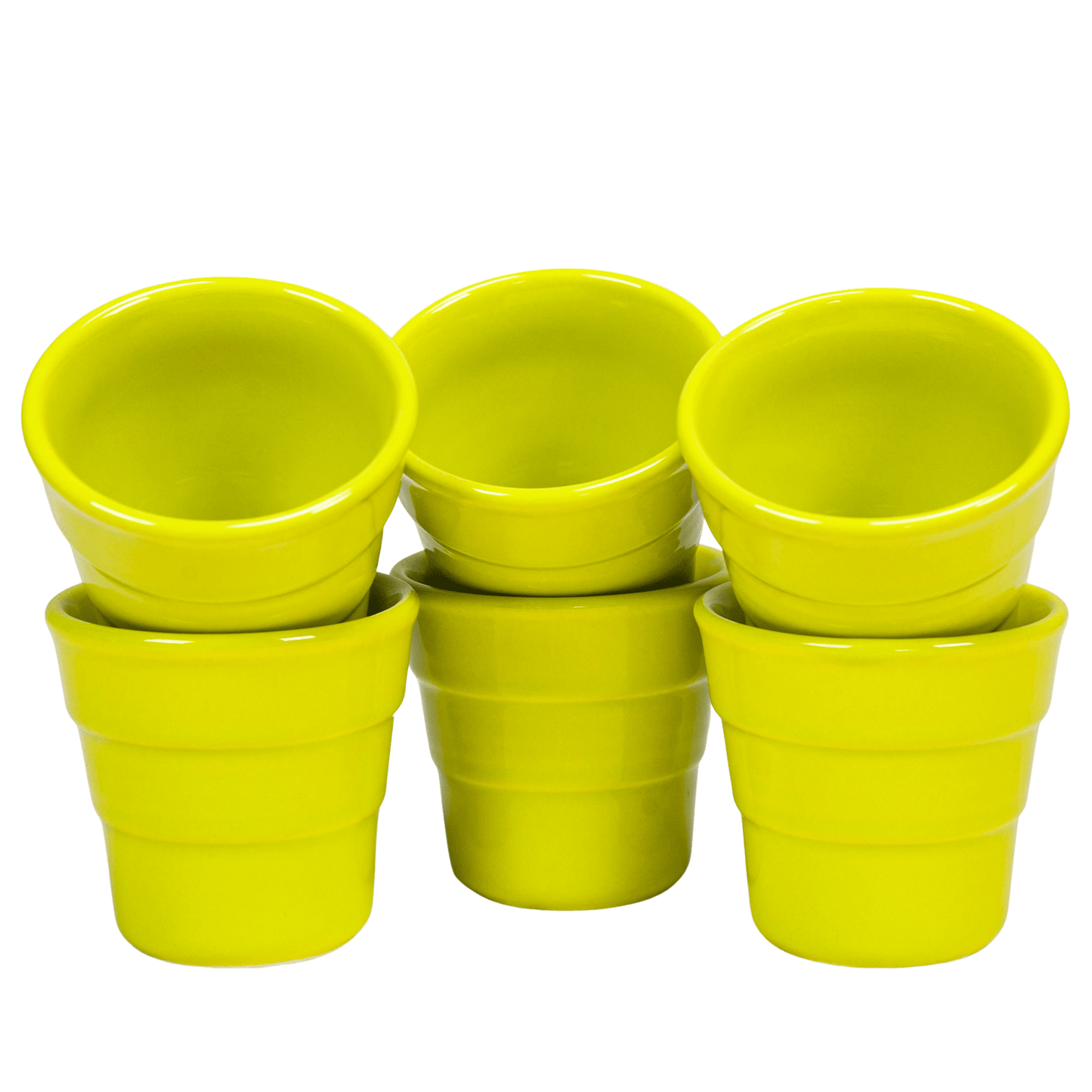 Set di 6 bicchieri da 90 ml con modello Green Neon, Cesiro