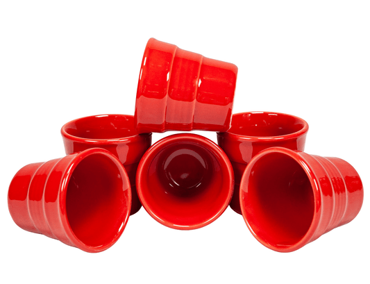 Set di 6 bicchieri da 90 ml modello Rosso Intenso, Cesiro