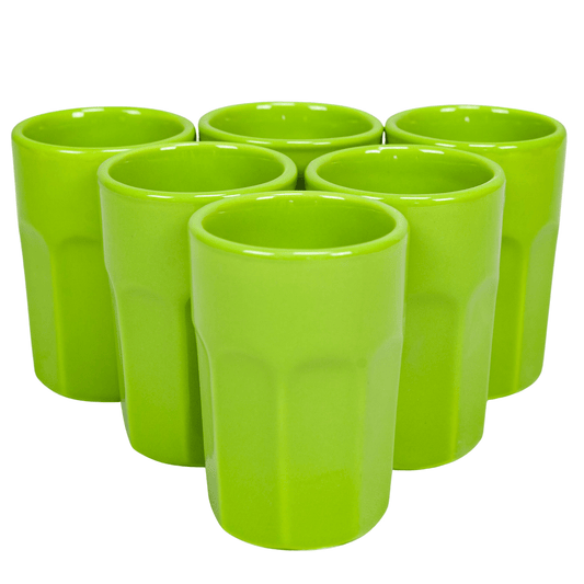 Set di 6 bicchieri da 120 ml con modello Verde Mar, Cesiro