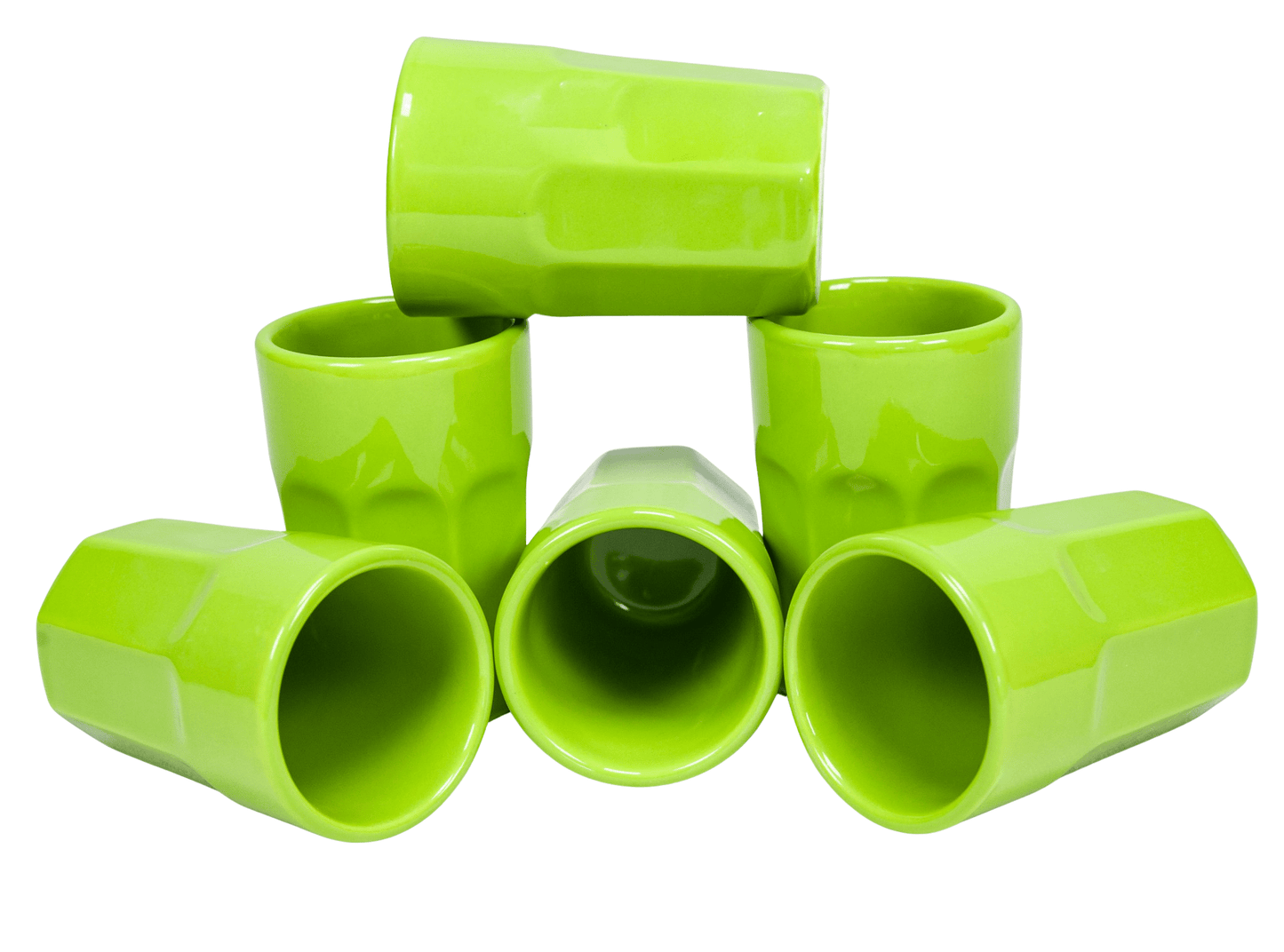 Set di 6 bicchieri da 120 ml con modello Verde Mar, Cesiro