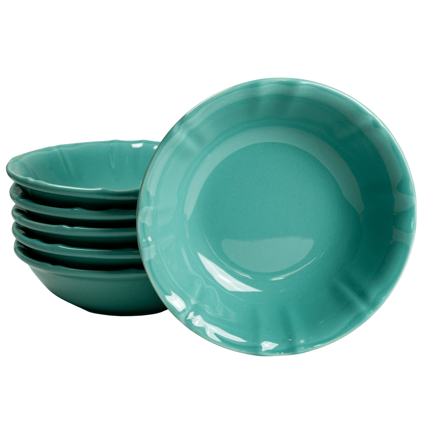 Set of 6 modern bowls, 350 ml, Turquoise Marine