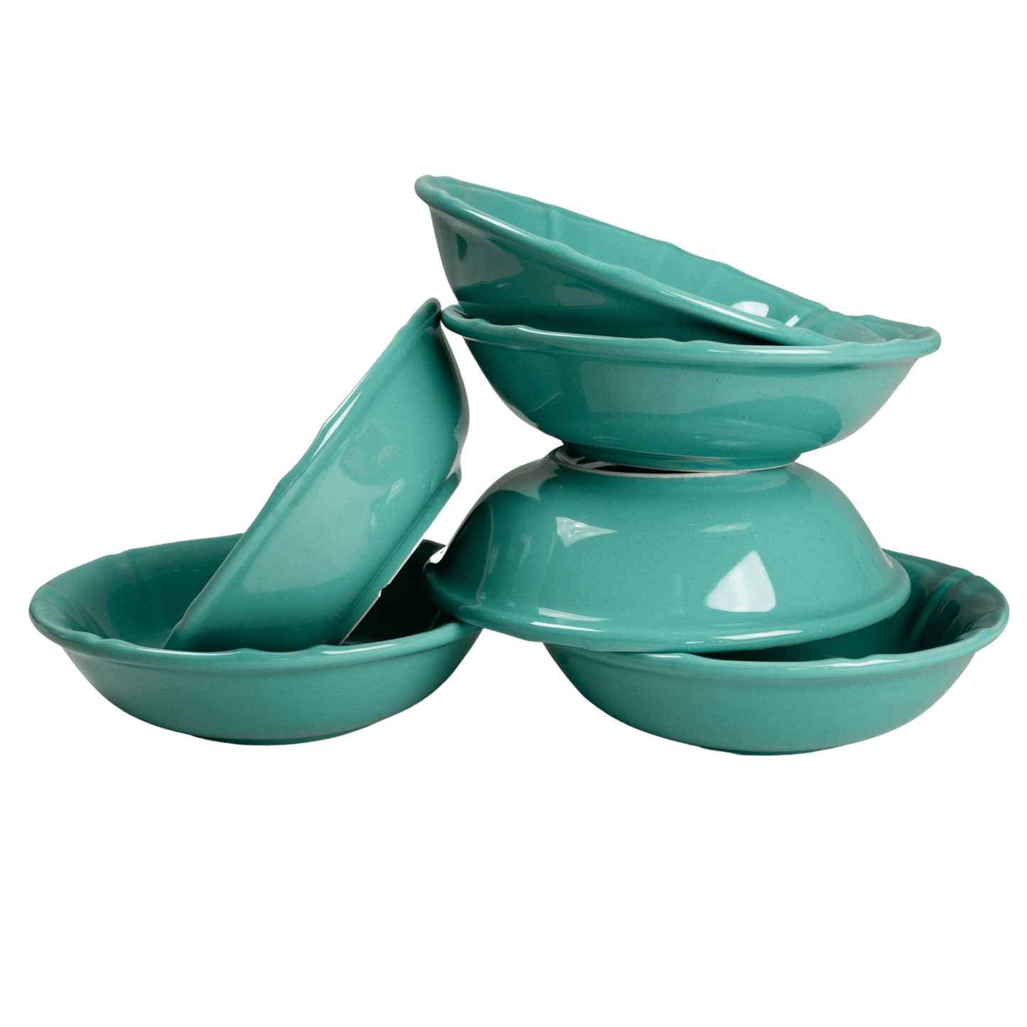 Set of 6 modern bowls, 350 ml, Turquoise Marine