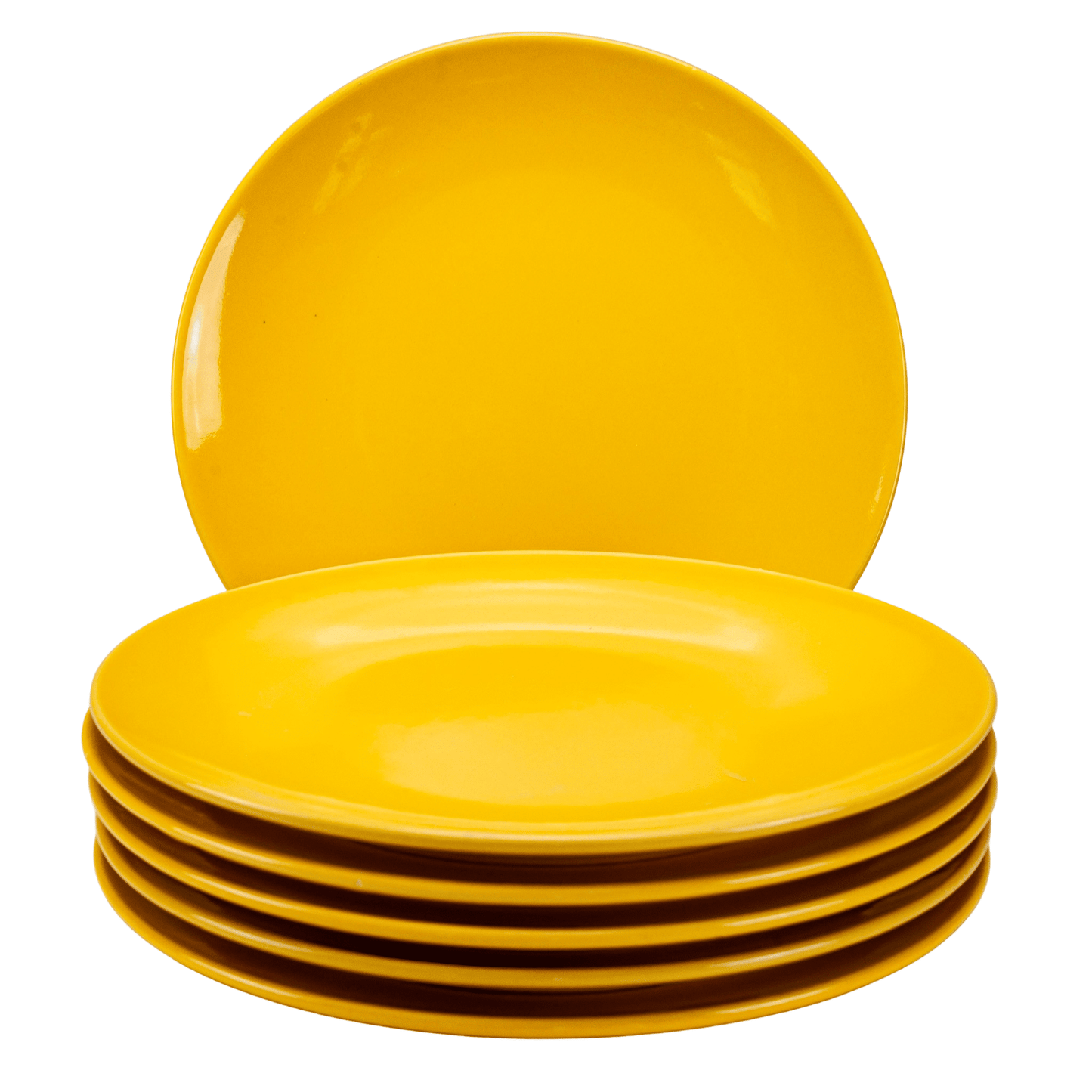 Set of 6 dessert plates Yellow Romanian Ø 20 cm