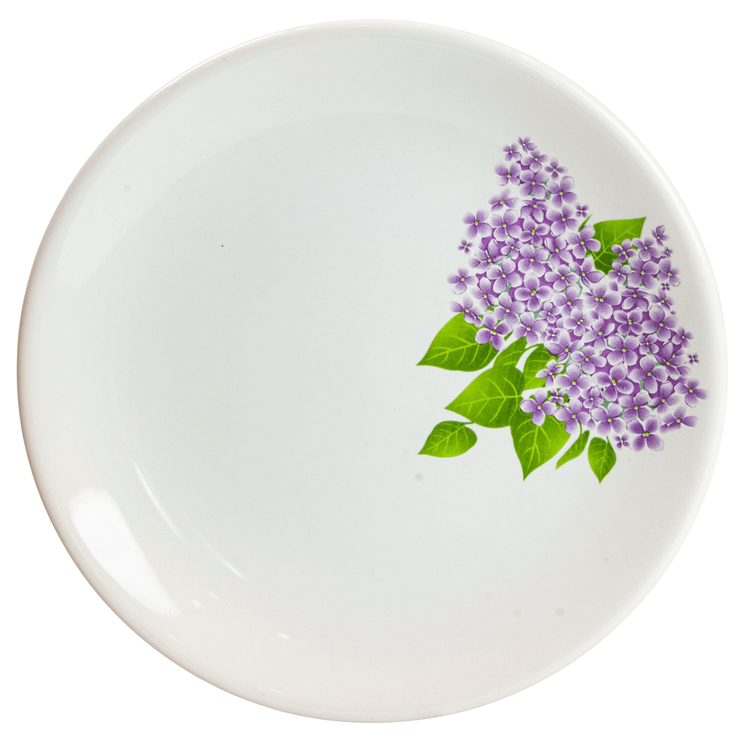 Dessert plate decorated with purple lilac, diameter 20 cm, Pure White