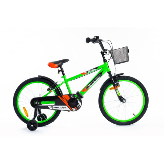 Children's bicycle, 18", Splendor, for children aged 7-9 years, auxiliary wheels, fenders, toy basket, SPL18V/2022