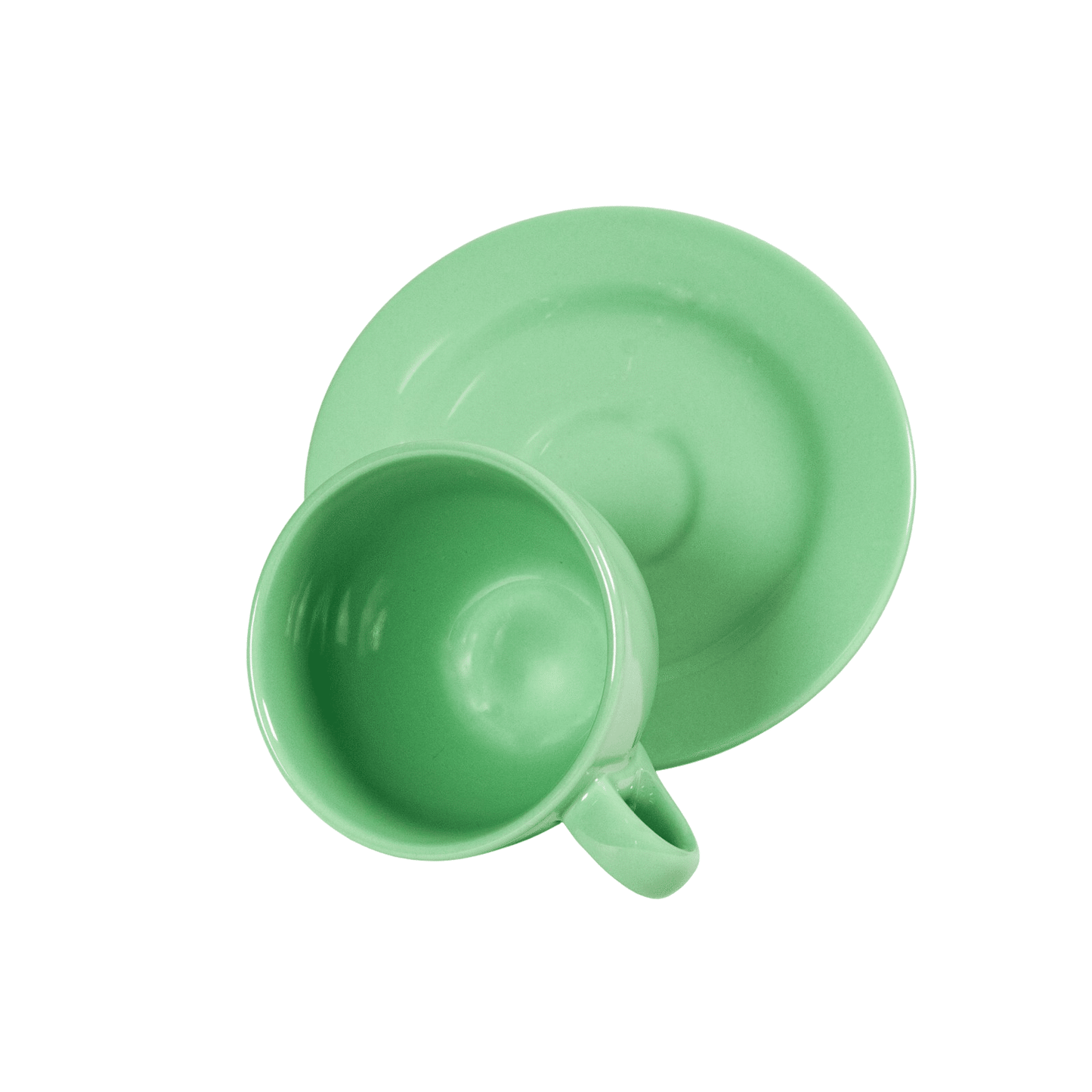 Ceasca cu farfurie pentru cafea Verde Menta, 160 ml