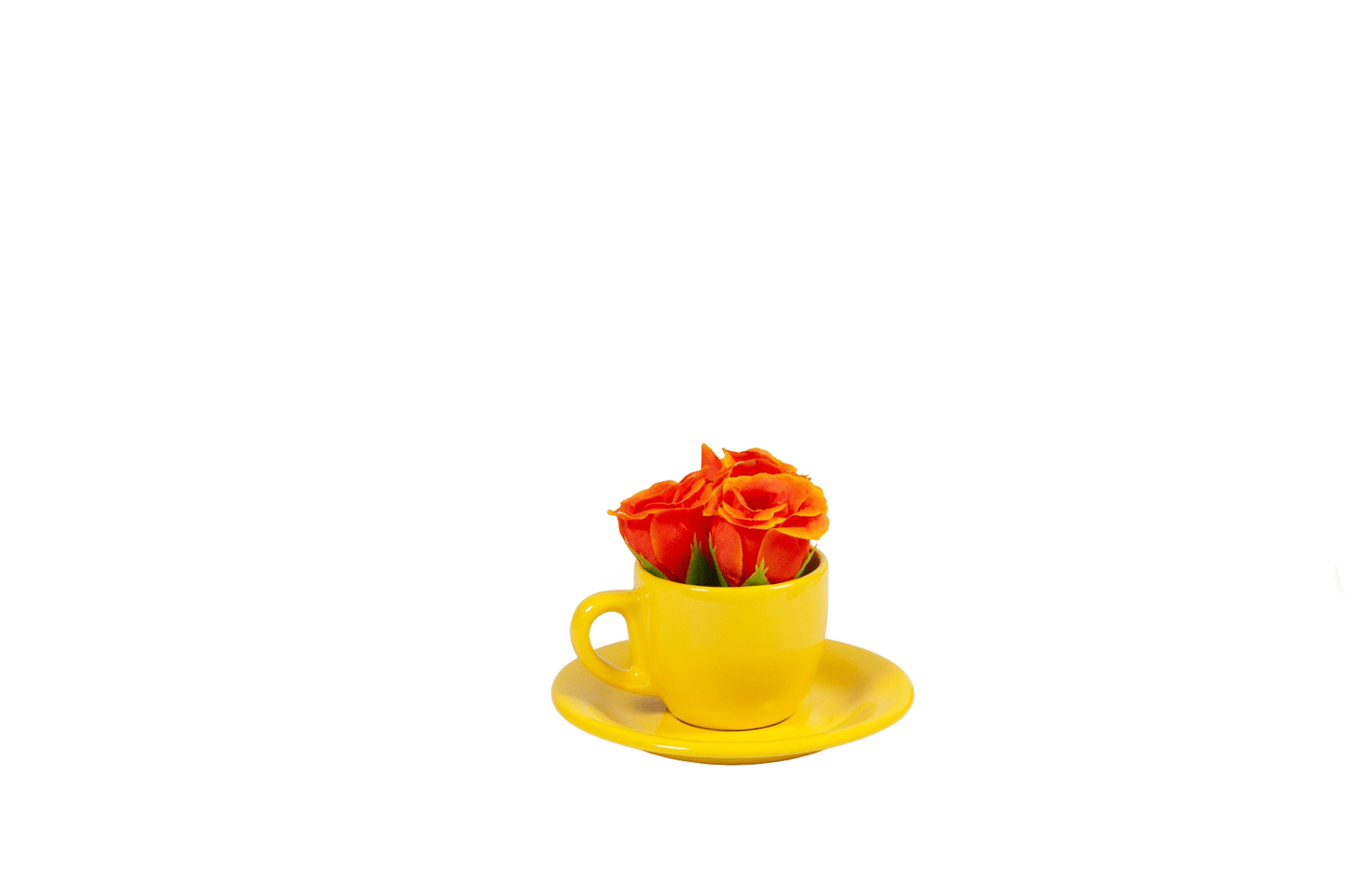 Tazza espresso Girasole Giallo con piattino, 80 ml