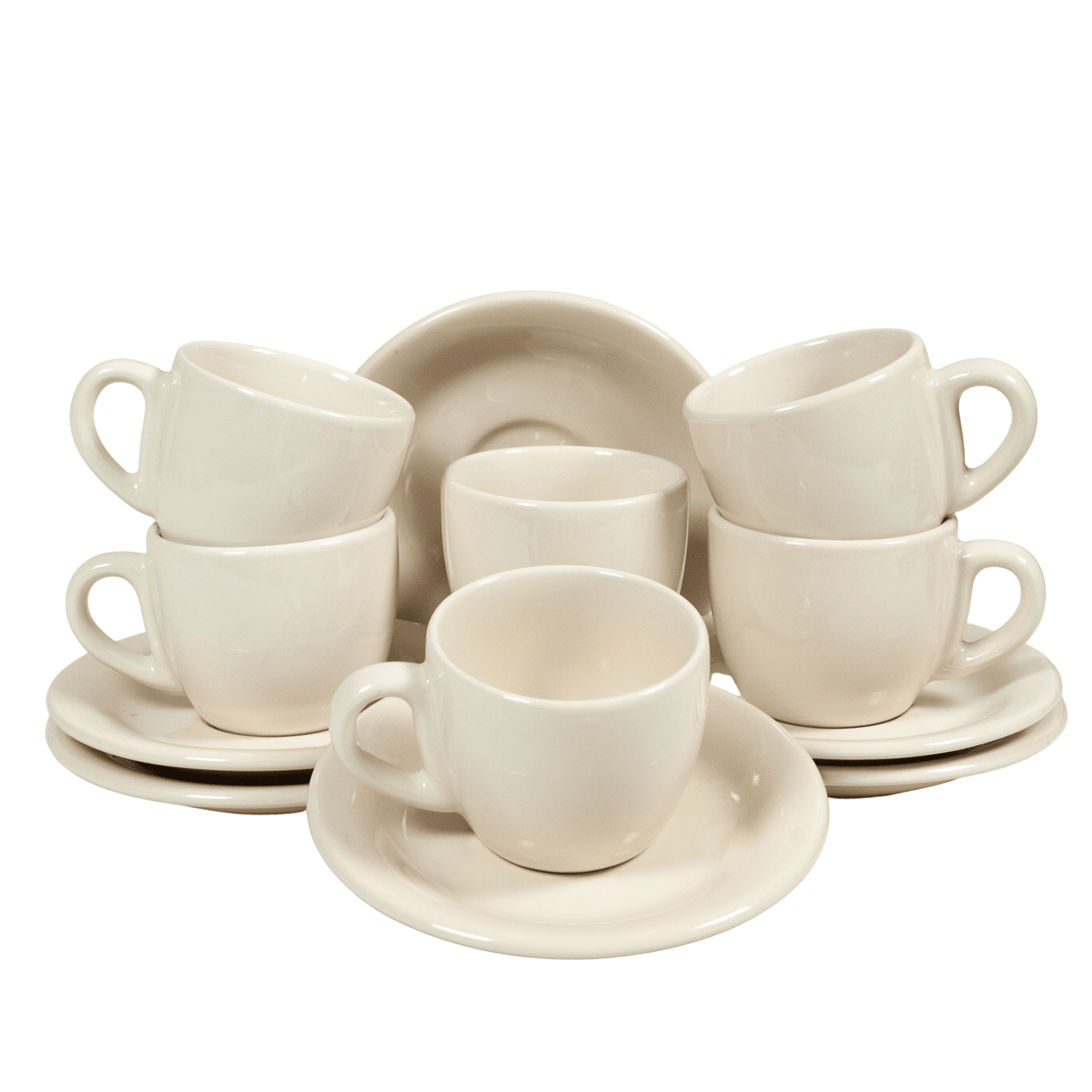 Set 6 tazzine con piattino per espresso Crem Ivoire, 80 ml