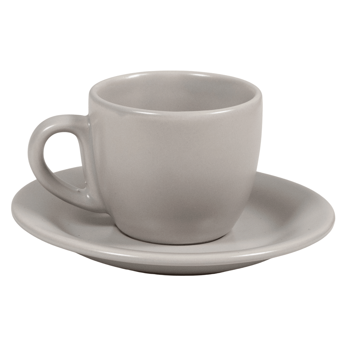 Set 6 tazzine caffè con piattino, Grigio Argento Opaco 80 ml