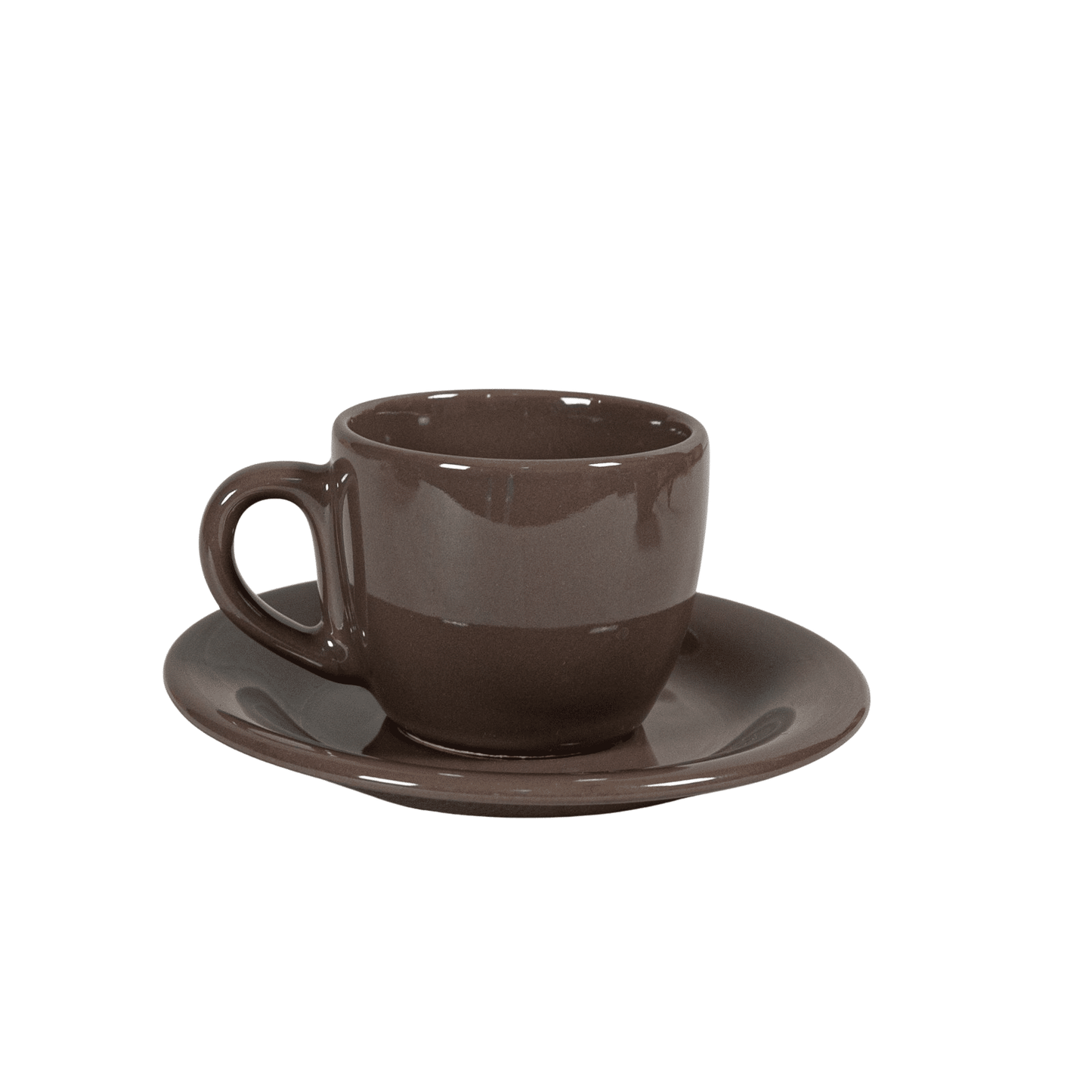 Set 6 cesti cu farfurie pentru expresso Maro Cafea, 80 ml