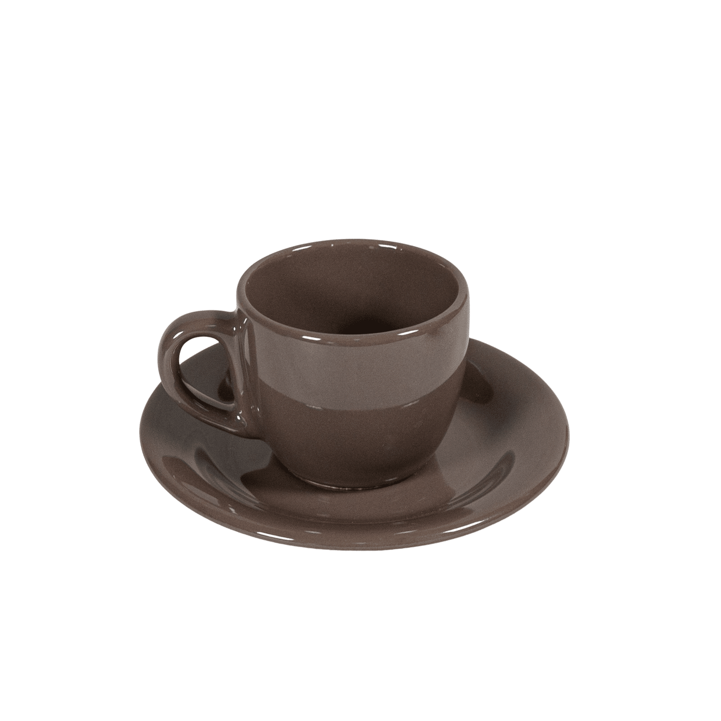 Set 6 cesti cu farfurie pentru expresso Maro Cafea, 80 ml