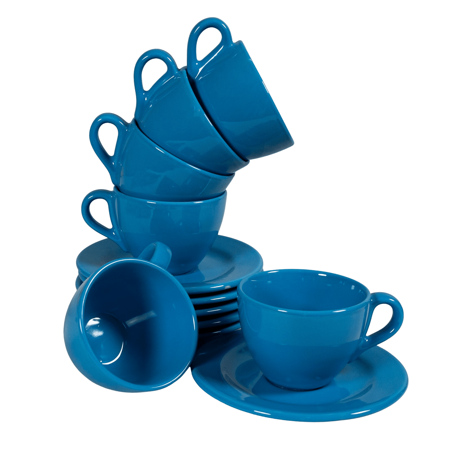 Set 6 tazzine con piattino per caffè Royal Blue, 160 ml