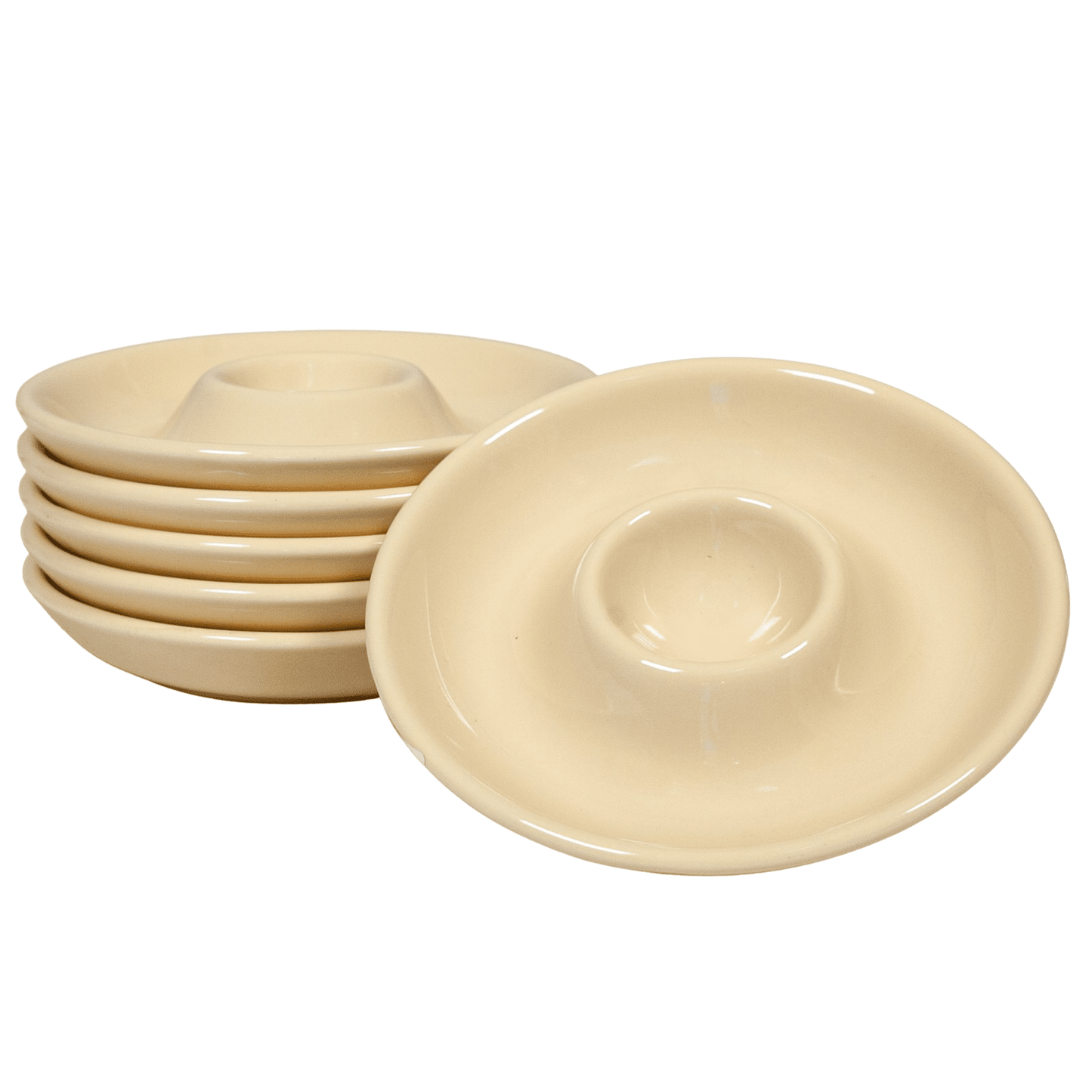 Set mit 6 Eierhaltern, Tellermodell, Cesiro Servierzubehör, Ø 12 cm, Helles Creme