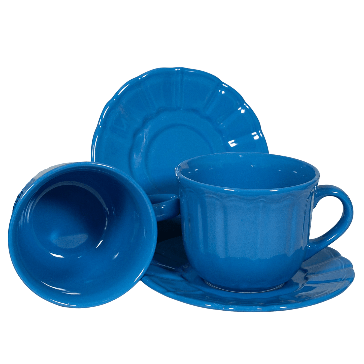 Set 6 tazze con piattino Royal Blue, 450 ml