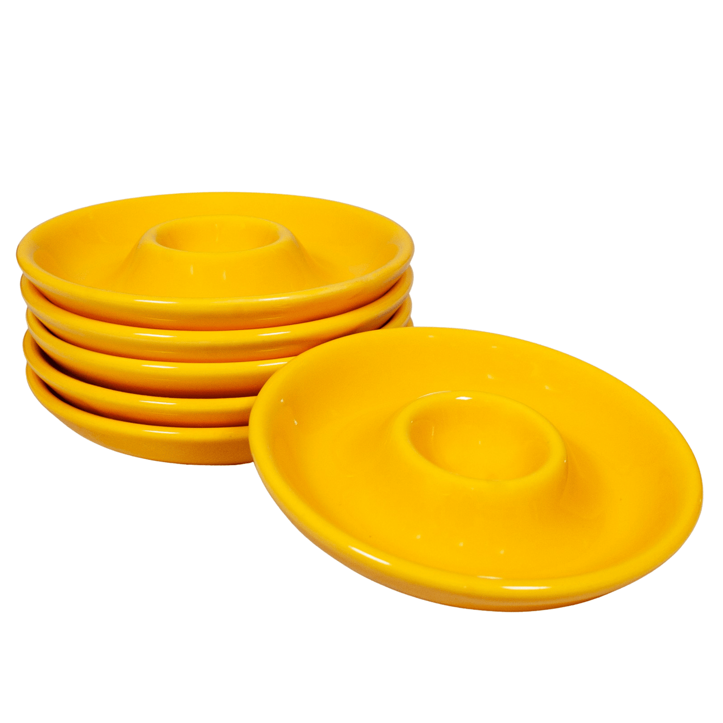 Set mit 6 Eierhaltern, Tellermodell, Ø 12 cm, Sonnenblumengelb