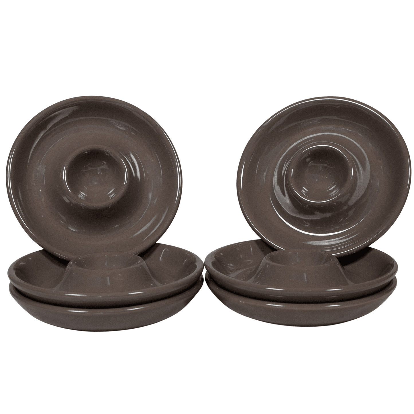 Set di 6 piatti portauova, Ø 12 cm, Marrone Caffè