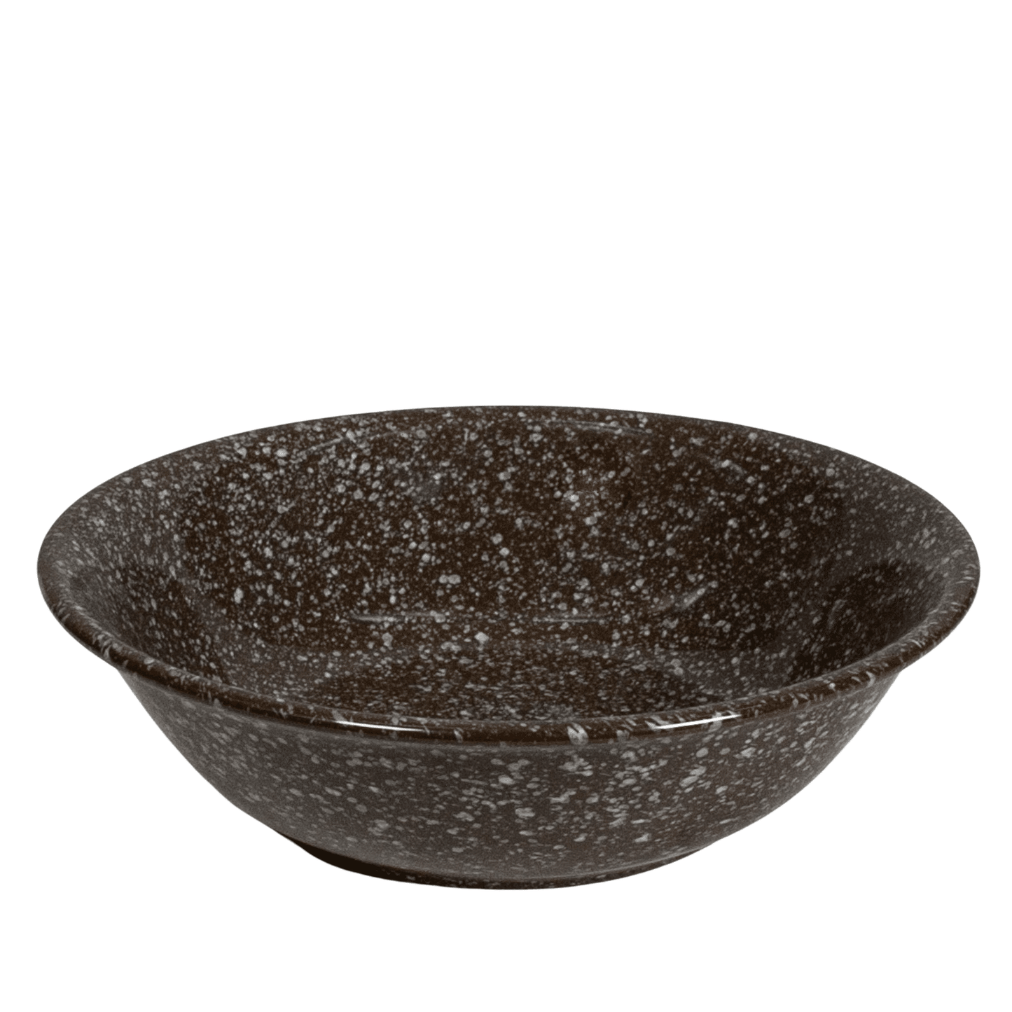 Large salad bowl 24 cm, Coffee brown with white spots