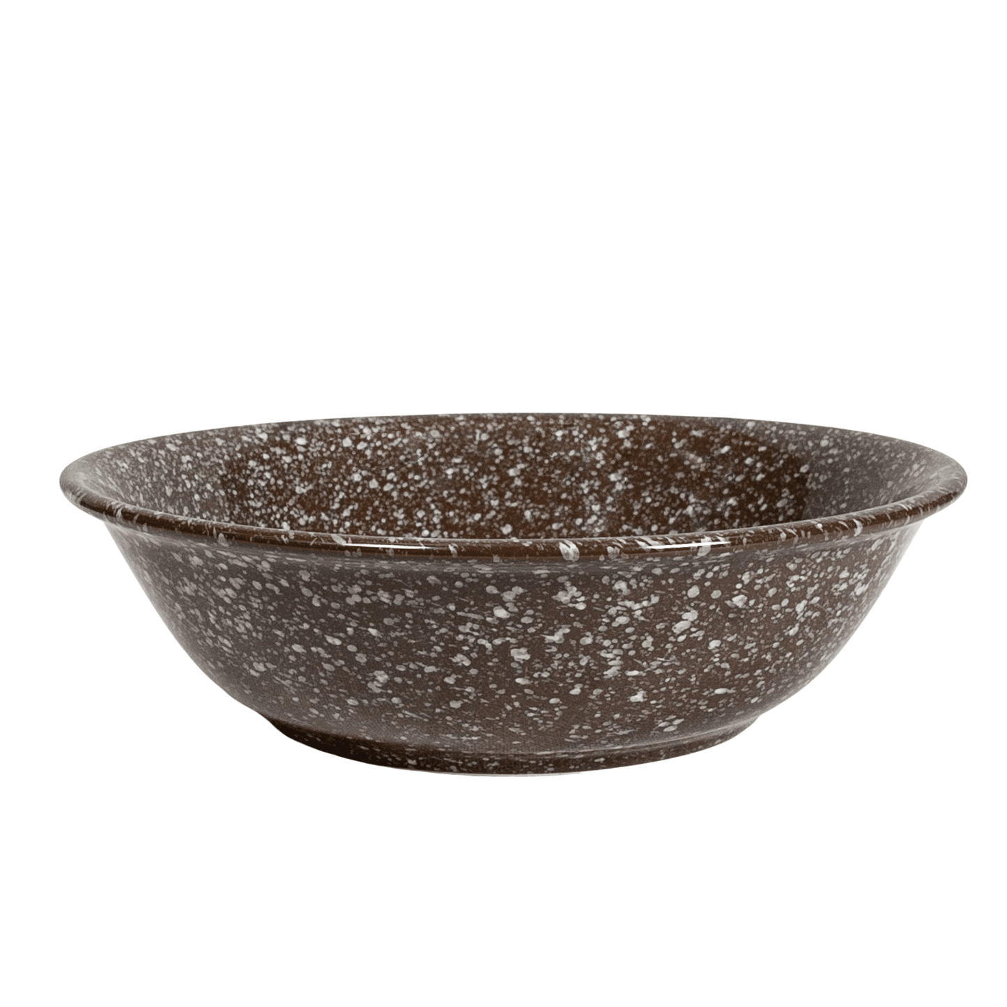 Large salad bowl 24 cm, Coffee brown with white spots