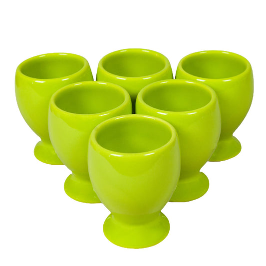 Set of 6 Green Electric egg holders, 6 cm