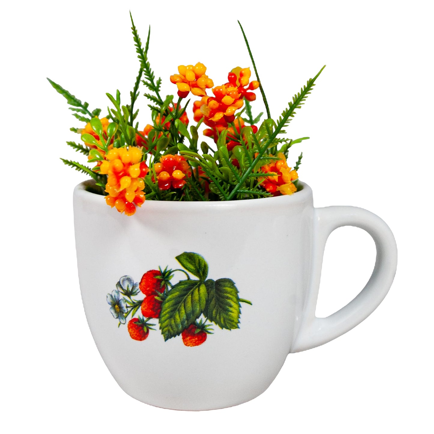 Tazza Arctic White con decoro Fragola, 200 ml