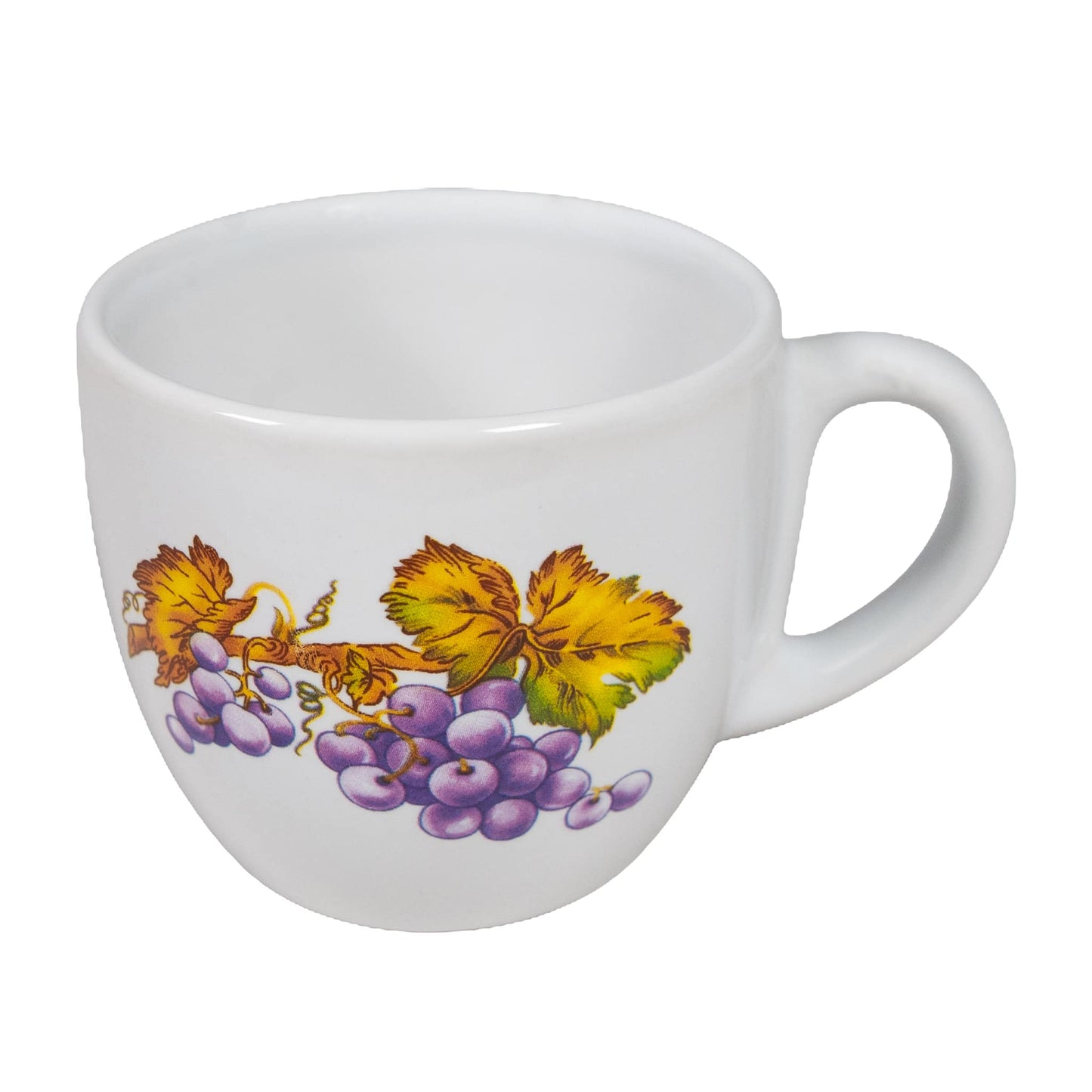 Tazza Arctic White con decoro uva, 200 ml