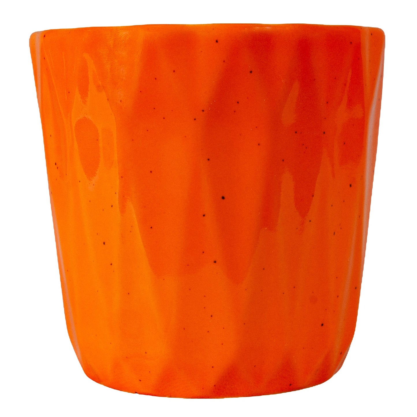 Pot 12 cm Orange decorated in relief with a diamond shape, Tropical Pigmented