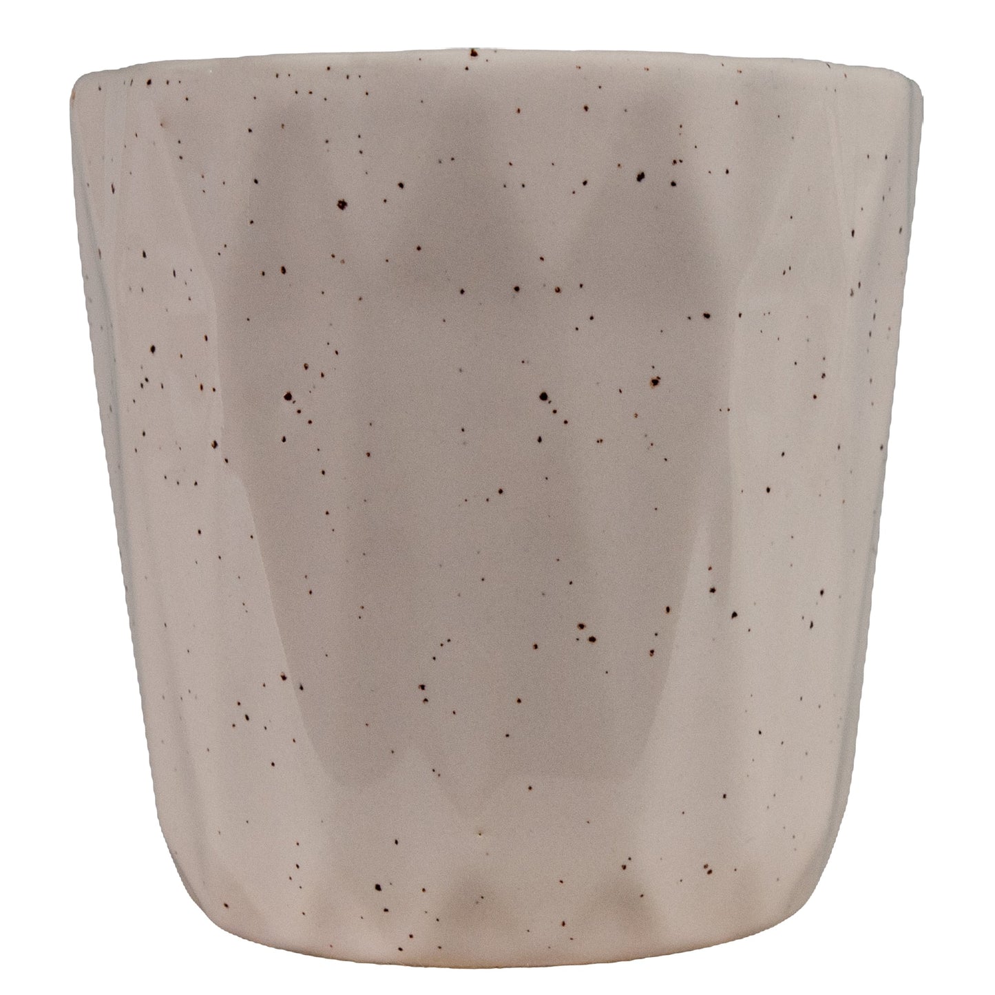 Pink pot decorated in relief with a diamond shape, 12 cm, Pigmented Powder