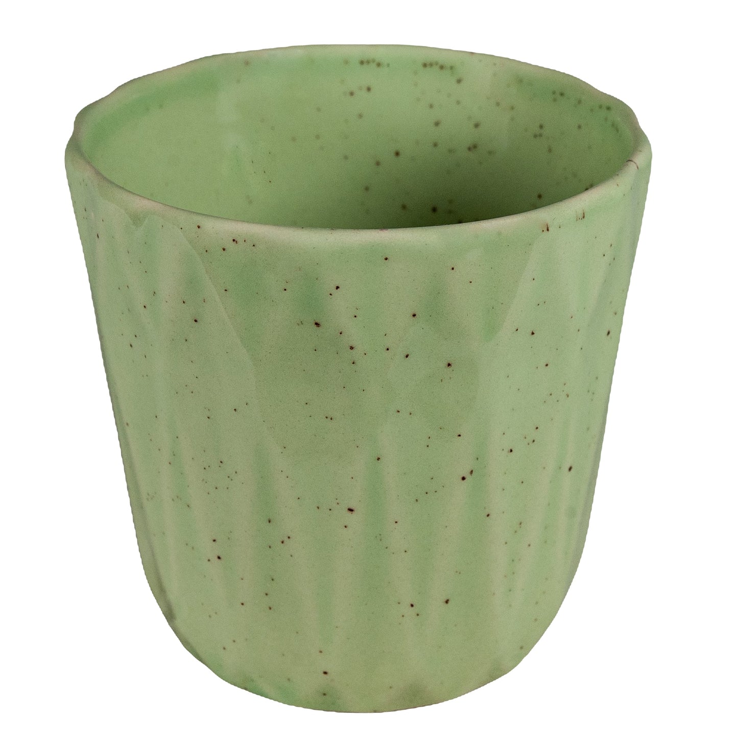 Sage Green Pot Pigmentált gyémánt alakú domborművel díszítve, 12 cm