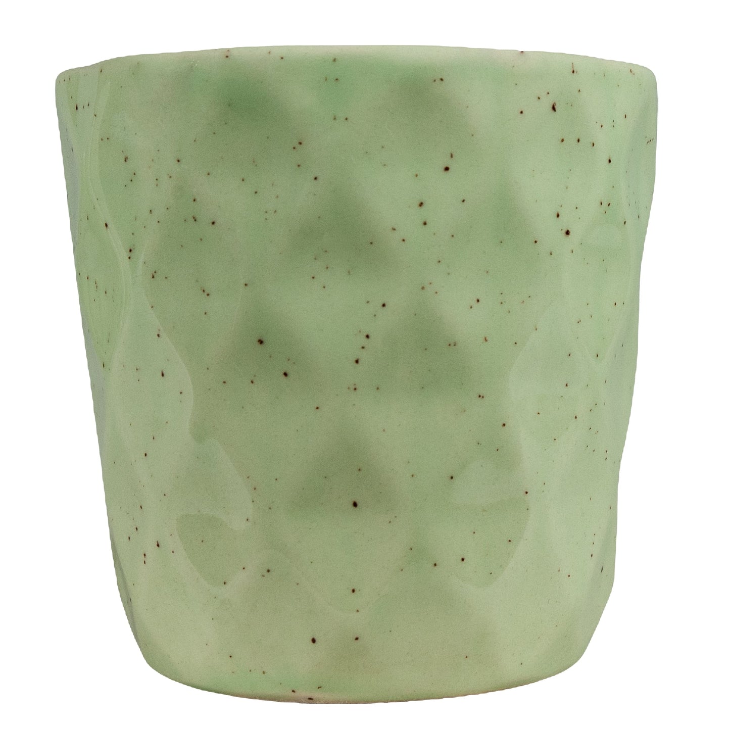 Ghiveci 12 cm, decorat in relief cu forma de diamante mici, Cesiro Accesorii decorative, Verde Salvie Pigmentat