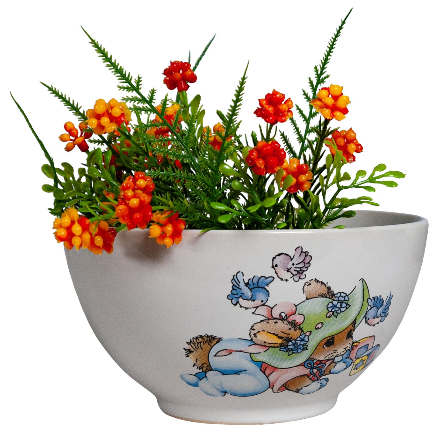 Bowl with mouse and cubes decoration, 600 ml, Arctic White