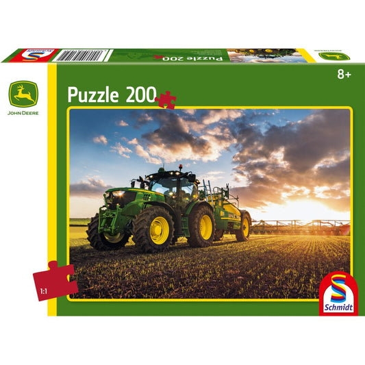 Puzzle Schmidt: John Deere - Tractor 6150 R con pulverizador, 200 piezas