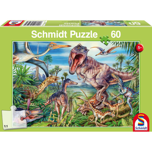 Puzzle Schmidt: Entre los dinosaurios, 60 piezas