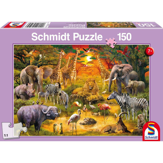 Puzzle Schmidt: Animales de África, 150 piezas