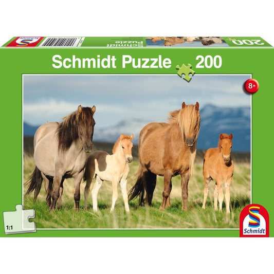 Puzzle Schmidt: Familia de caballos, 200 piezas