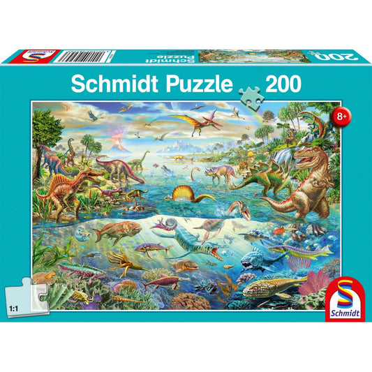 Puzzle Schmidt: Descubre los dinosaurios, 200 piezas