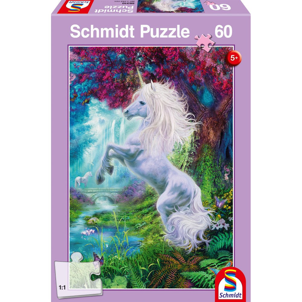 Puzzle Schmidt: Unicornio en el jardín encantado, 60 piezas