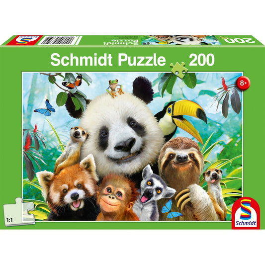 Puzzle Schmidt: retrato familiar con animales, 200 piezas