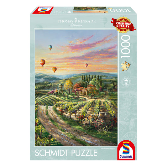 Puzzle Schmidt: Thomas Kinkade - El viñedo en el valle tranquilo, 1000 piezas