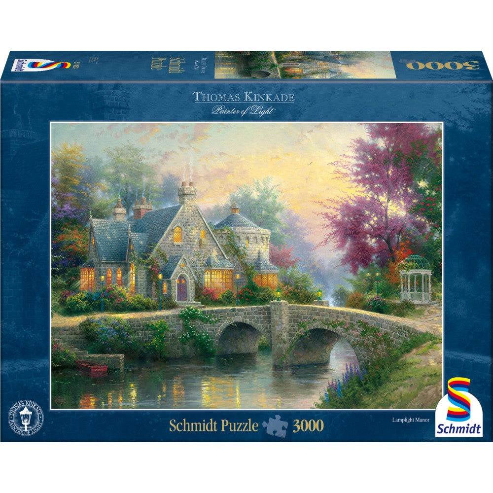 Puzzle Schmidt: Thomas Kinkade - Mansión iluminada con lámparas, 3000 piezas