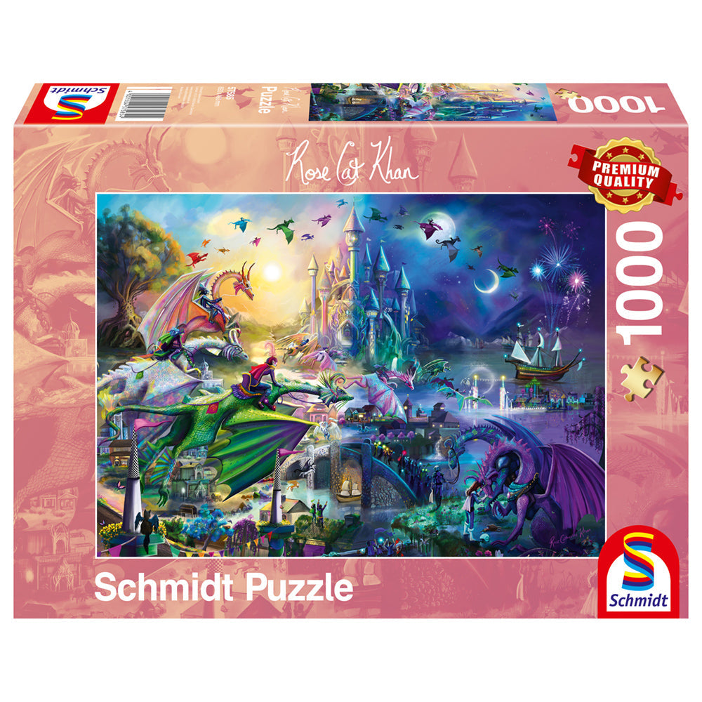 Puzzle Schmidt: Rose Cat Khan - La competencia nocturna de los dragones, 1000 piezas