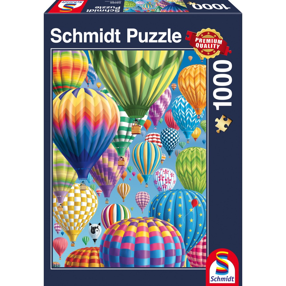 Puzzle Schmidt: globos aerostáticos de colores, 1000 piezas